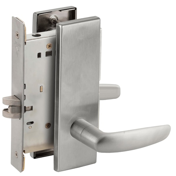 Schlage Grade 1 Passage Latch Mortise Lock, 07 Lever, N Escutcheon, Satin Chrome Finish, Field Reversible L9010 07N 626 - main